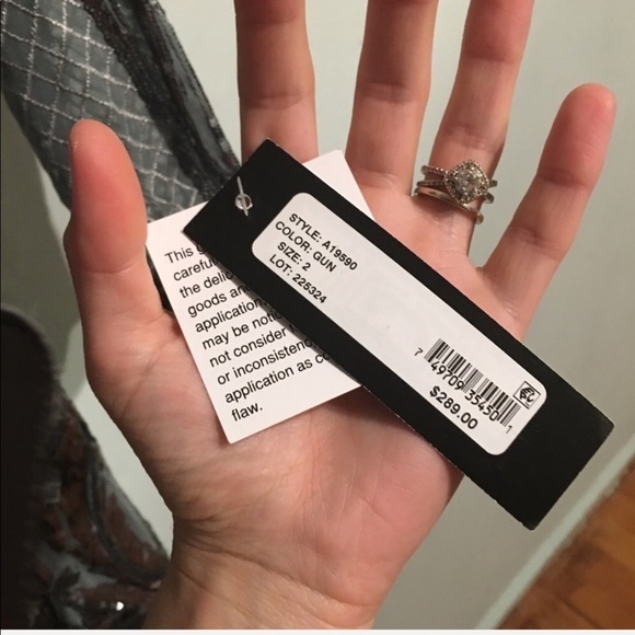 Betsy Adam | Gun Metal Sequined Sheath Dress Sz 2 - Picture 6 of 8